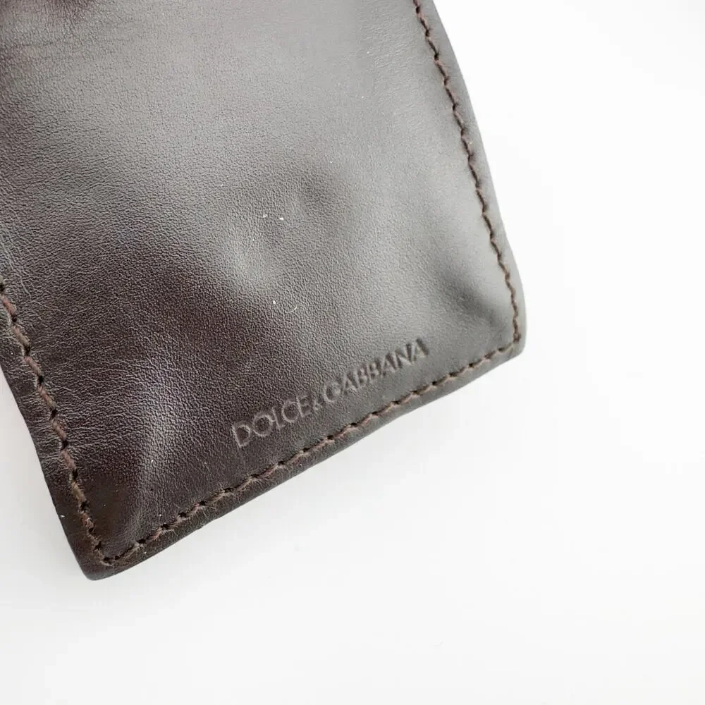 Dolce & Gabbana Vintage Leather Pouch‎ Small Clutch with Silver Clasp